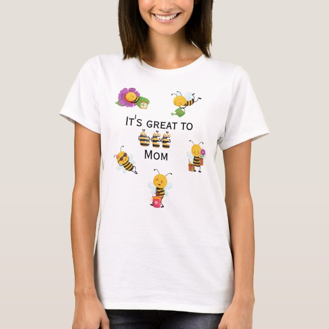Jolie maman Bee a cité T-Shirt (Devant)