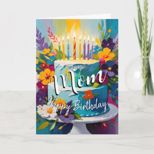 Jolie maman joyeux anniversaire gâteau carte d'ann