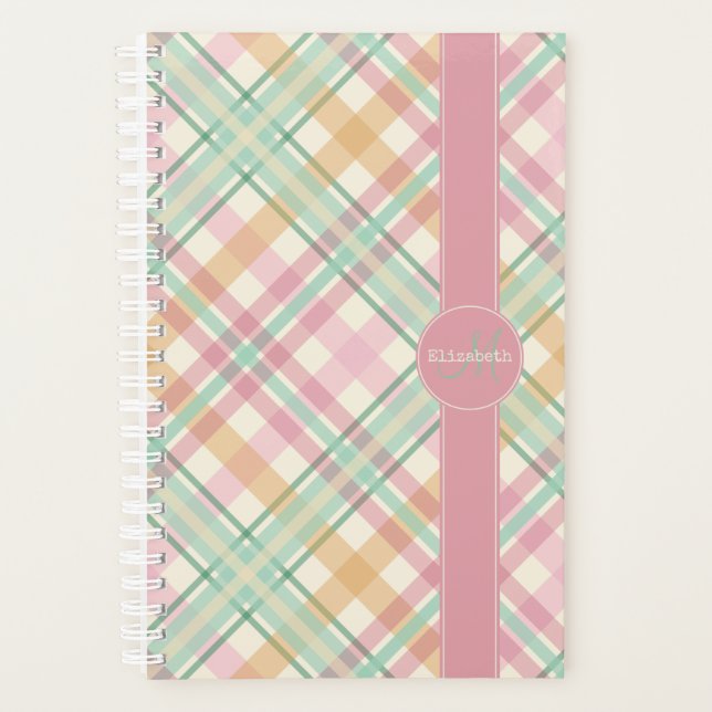 jolie menthe rose pastels plaid printemps (Devant)