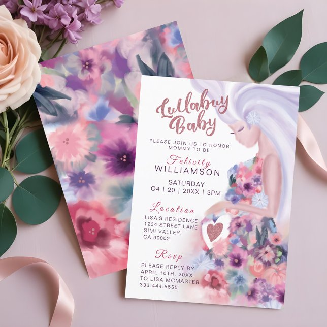 Jolie Mère Pour Être Floral Baby shower Invitation (Pretty Mother To Be Floral Baby Shower Invitation)