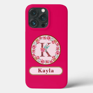 Jolie Monogram K Floral Coque-Mate coque iphone