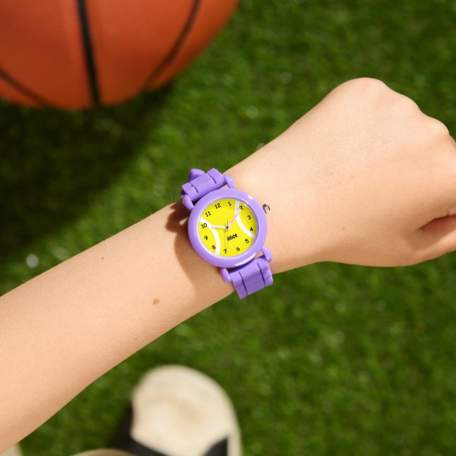 Jolie montre de balle de tennis en silicone pour l (Poignet)