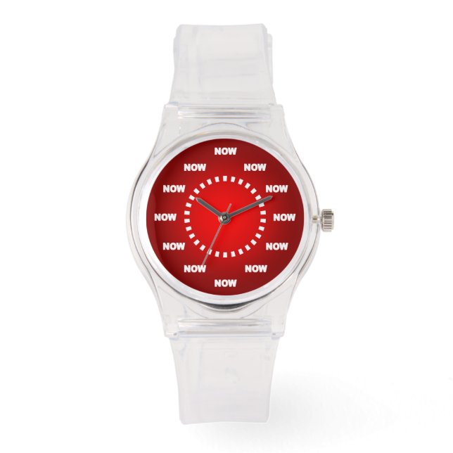Jolie montre "NOW" (rouge) (Recto)