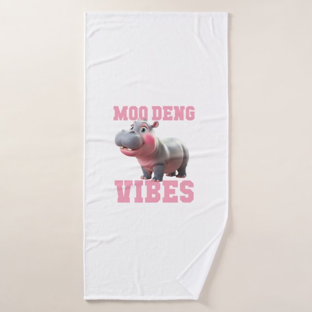 Jolie MOO DENG VIBES Seulement Baby Hippo Kinderga (Serviette de bain)