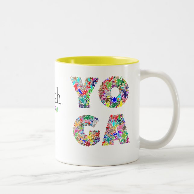 Jolie Mug Cadeau Yoga avec Nom Personnalisé Coffee (Droit)