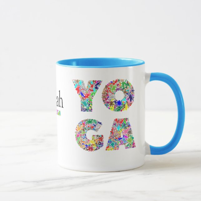 Jolie Mug Cadeau Yoga avec Nom Personnalisé Coffee (Droite)