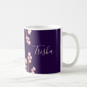 Jolie Mug De Café Floral Violet