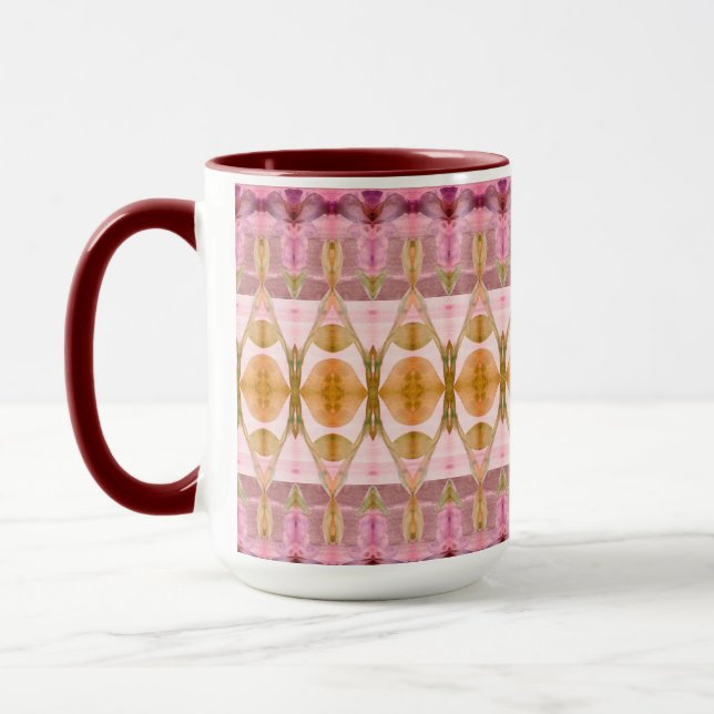 Jolie Mug de café moderne avec Bourgogne et Or (Gauche)
