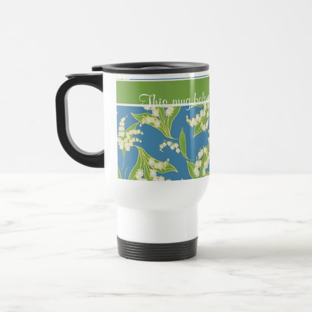 Jolie Mug de Voyage : Lys de la Vallée, Bleu (Gauche)