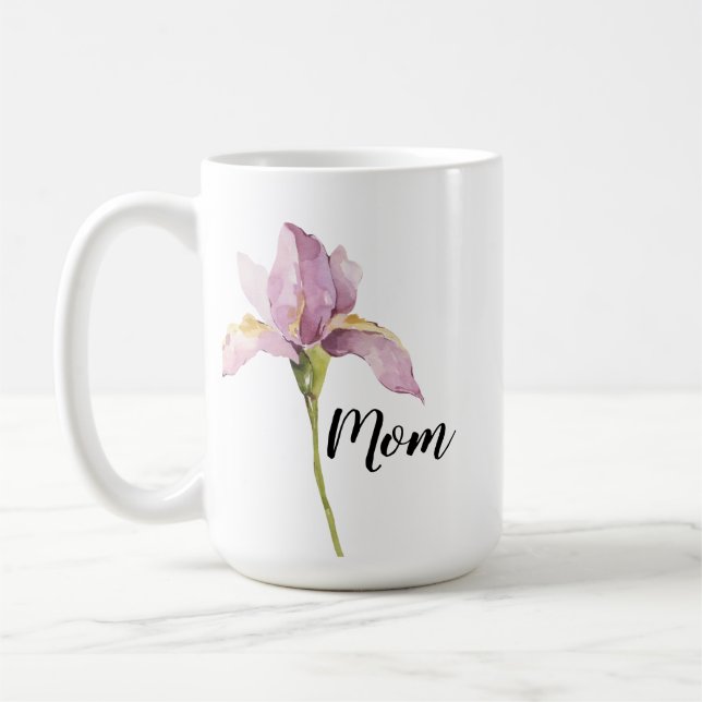 Jolie Mug Florale Iris pourpre pour elle (Gauche)