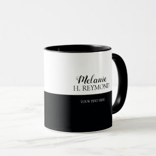jolie mug noir&blanc personnalisée avec le nom