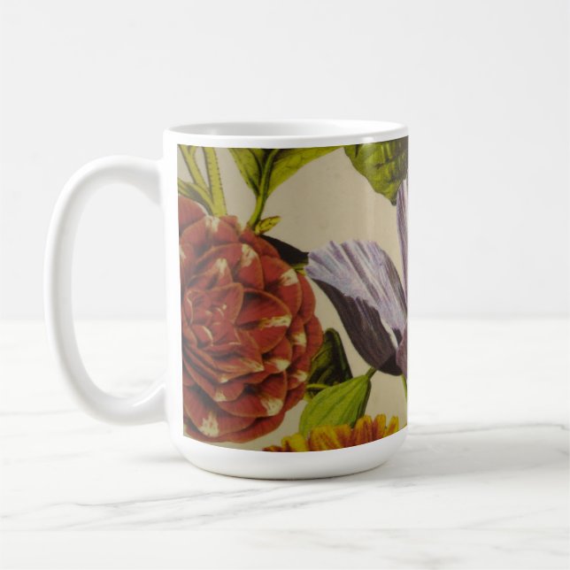 Jolie Mug Personnalisée De Café Fleur Purple (Gauche)