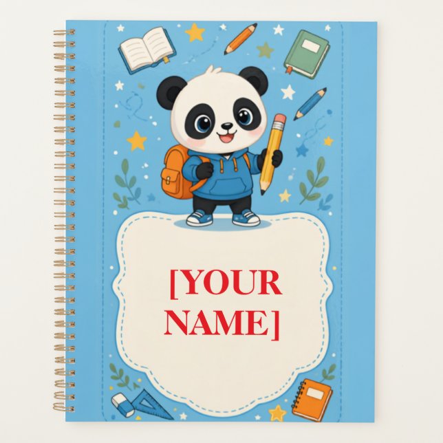 Jolie note de panda pour la rentrée scolaire (Devant)