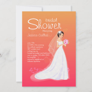 Jolie nuptiale de mariée invitation à la douche