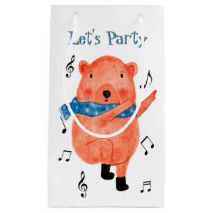 Jolie ours de danse Faisons la fête Sac cadeau