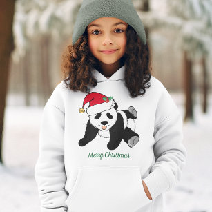 Jolie Ours de Panda de Noël à Santa Hat Enfants pe