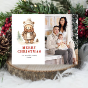 Jolie Ours Joyeux Noël Photo Carte de vacances