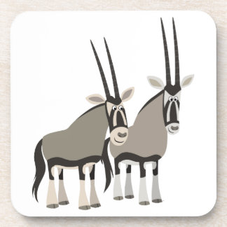 Jolie paire de Dessous de verre d'oryxes de dessin
