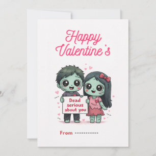 Jolie paire de zombies, carte de la Saint-Valentin