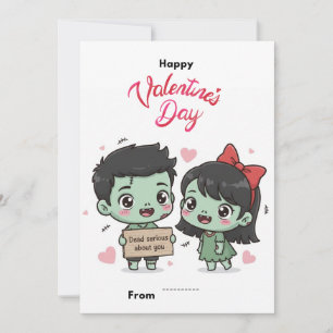 Jolie paire de zombies, carte de la Saint-Valentin