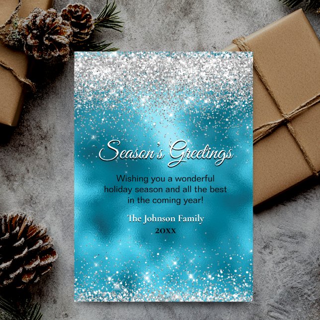 Jolie parties scintillant d'argent turquoise Noël  (Créateur téléchargé)