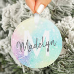 Jolie Parties scintillant Holographique Iridescent<br><div class="desc">Une arrière - plan bokeh chic branchée aux belles couleurs pastel. Vous pouvez facilement personnaliser avec votre monogramme et/ou nom personnalisé.</div>