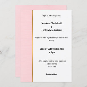 JOLIE PASTEL ROSE OR TRIM INVITATION