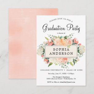Jolie Peach Graduation Party Invitation