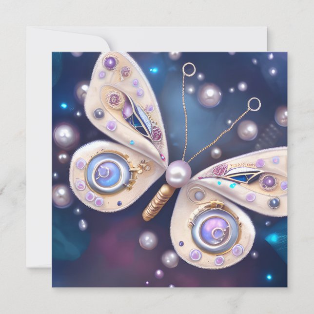 Jolie Pearl Vintage Papillon Card (Devant)