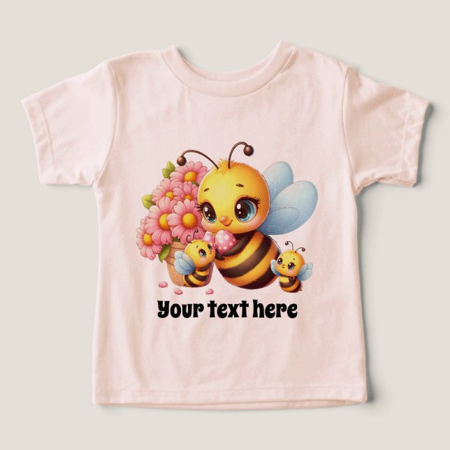 Jolie petite fille Bee ajouter du texte (Design Recto)