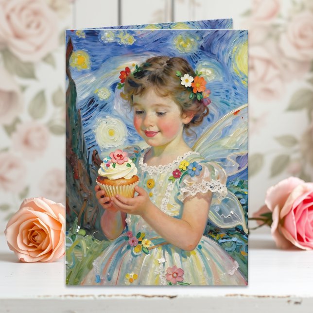 Jolie petite fille fée et carte d'anniversaire pap (Créateur téléchargé)