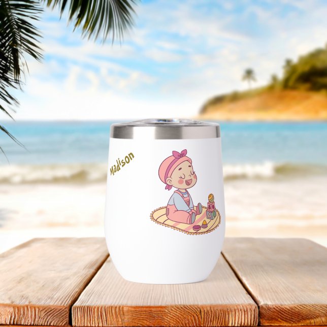 Jolie petite fille Joyeux Anniversaire (Plage (pivotée))