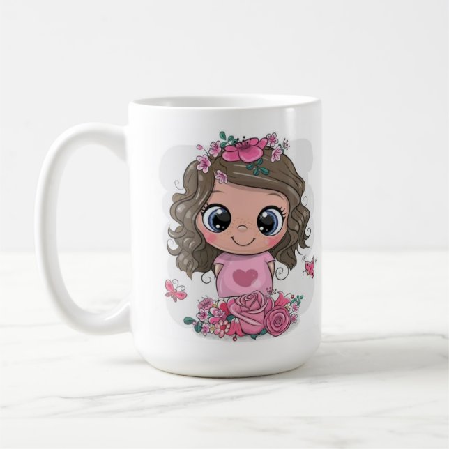 Jolie petite fille photoshop dessiner Mug (Gauche)