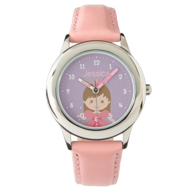 Jolie petite princesse fille Montre personnalisée (devant)