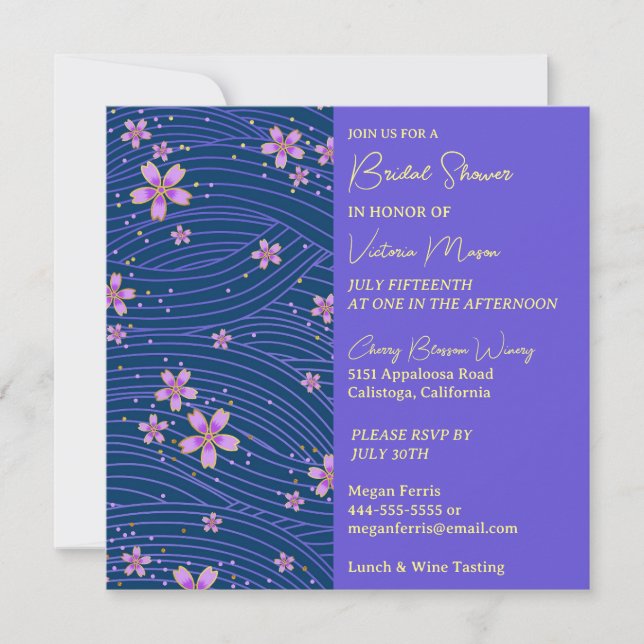 Jolie Petites Fleurs Invitation Douche nuptiale (Devant)