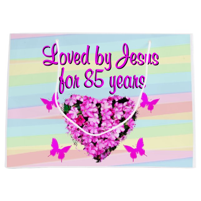 JOLIE PINK FLORAL 85E SACS CADEAUX D'ANNIVERSAIRE (Devant)