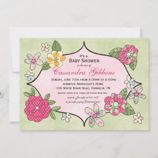 Jolie place Baby shower Invitation - framboise