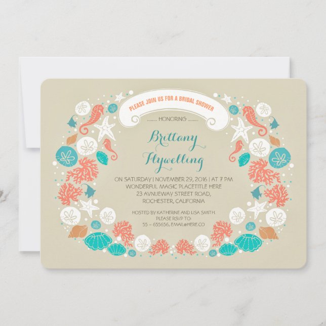 Jolie plage décontractée nuptiale invitations douc (Devant)