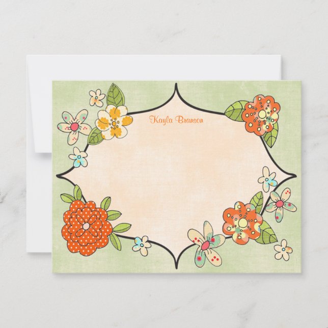Jolie Positionne Les Cartes De Notes Personnalisée (Devant)