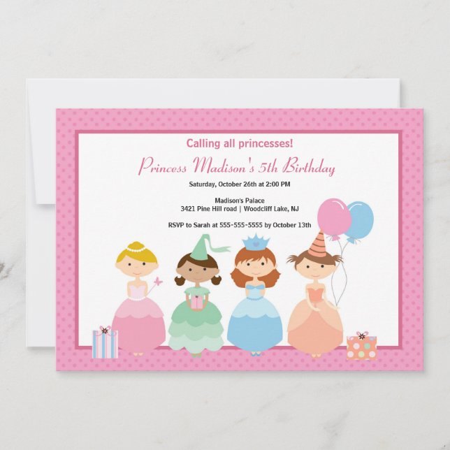 Jolie Princess Birthday Party Invitation (Devant)