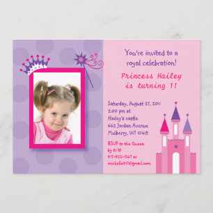 Jolie Princess Castle Photo Invitations d'annivers