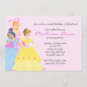 Jolie Princess Girls Birthday Party Invitation