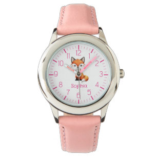 Jolie Red Fox Personnalisée Montre pour enfants