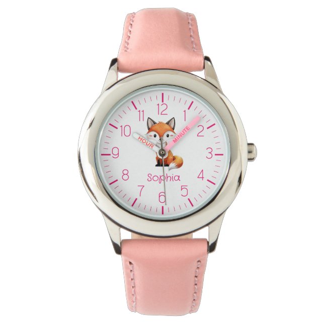 Jolie Red Fox Personnalisée Montre pour enfants (devant)