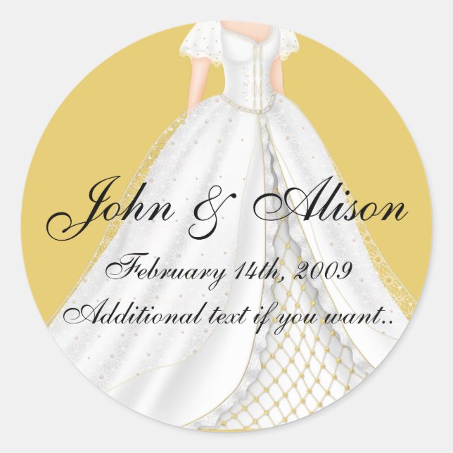 Jolie robe Mariage D1(b) Stickers de mariage (Devant)