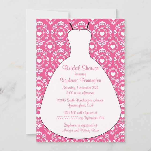 Jolie robe mariage invitation à la fête de la douc (Devant)