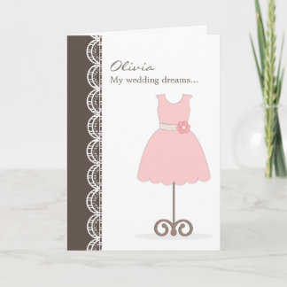 Jolie Robe Rose Serez-Vous Ma Fille Fleur ? Carte