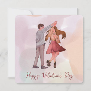 Jolie Romance Dancing Couple Valentine Carte de la