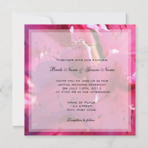 Jolie rose azalea fleurs invitations mariage