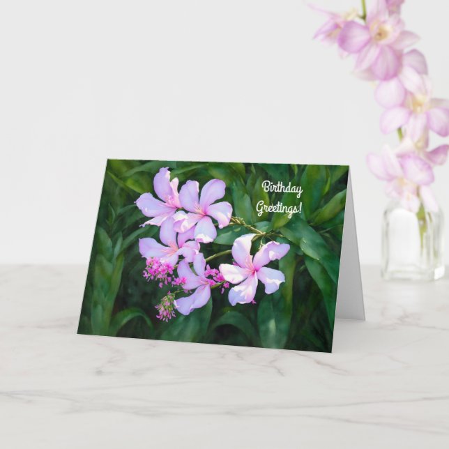 Jolie rose Fleurs Jardin Art Carte Anniversaire (Orchidée)